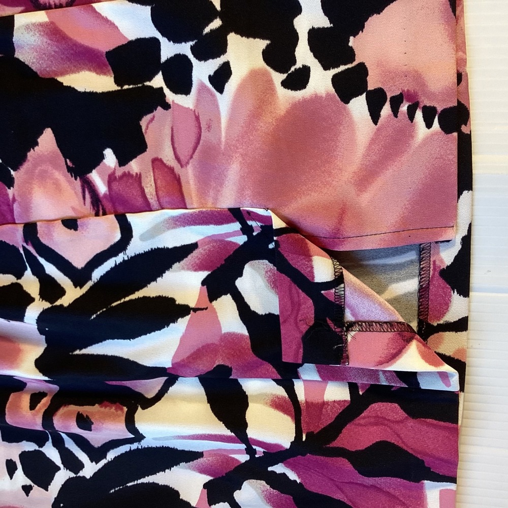 Dressbarn Pink Black Floral Abstract Sleeveless Sheath Dress Size 10 - Picture 10 of 10